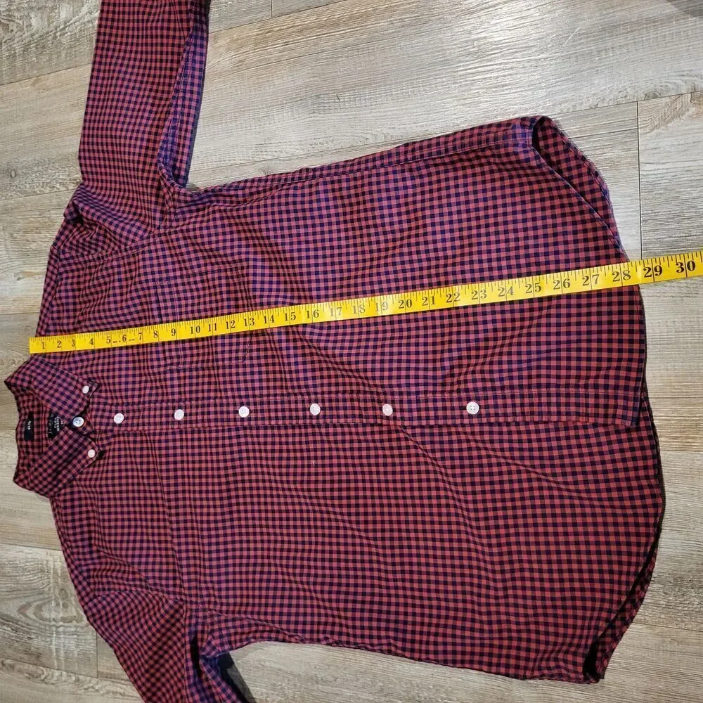 J.Crew Slim Fit Flex Washed Long Sleeved Plaid Button Up Men's Size Medium
